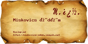 Miskovics Ádám névjegykártya