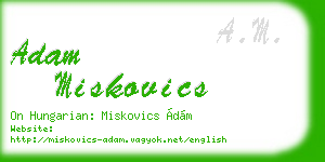 adam miskovics business card
