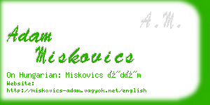 adam miskovics business card